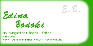 edina bodoki business card